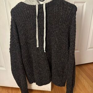 Men's Charcoal Sweater with Drawstring
